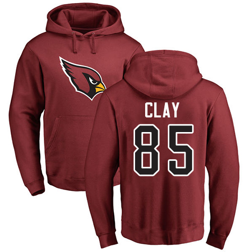 Arizona Cardinals Men Maroon Charles Clay Name And Number Logo NFL Football #85 Pullover Hoodie Sweatshirts